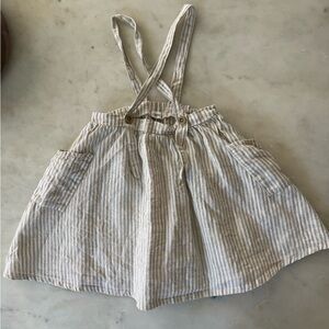 Fin & Vince linen striped suspender skirt